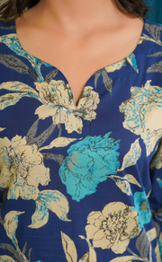 Blue Garden Jaipur Cotton Co-ord Set.Pure Versatile Cotton. | Laces and Frills - Laces and Frills