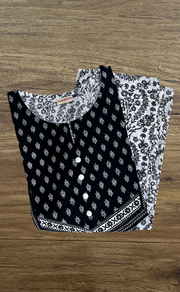 Black/White Garden Cotton Co-Ord Set. Pure Versatile Cotton. | Laces and Frills