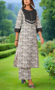 Black/White Garden Cotton Co-Ord Set. Pure Versatile Cotton. | Laces and Frills