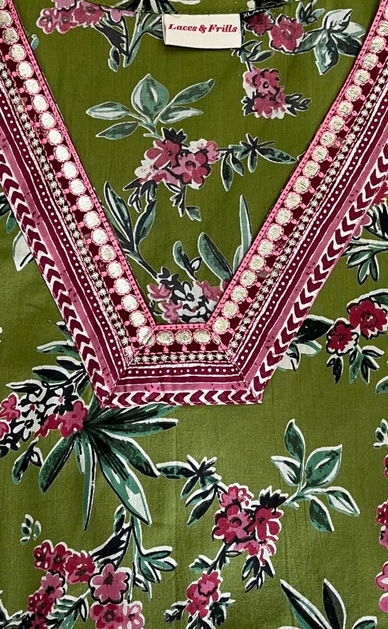 Green Garden Cotton Co-Ord Set. Pure Versatile Cotton. | Laces and Frills