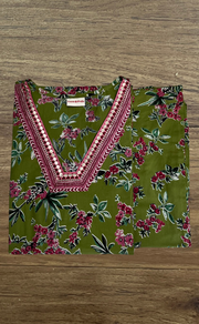 Green Garden Cotton Co-Ord Set. Pure Versatile Cotton. | Laces and Frills