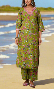 Green Garden Cotton Co-Ord Set. Pure Versatile Cotton. | Laces and Frills