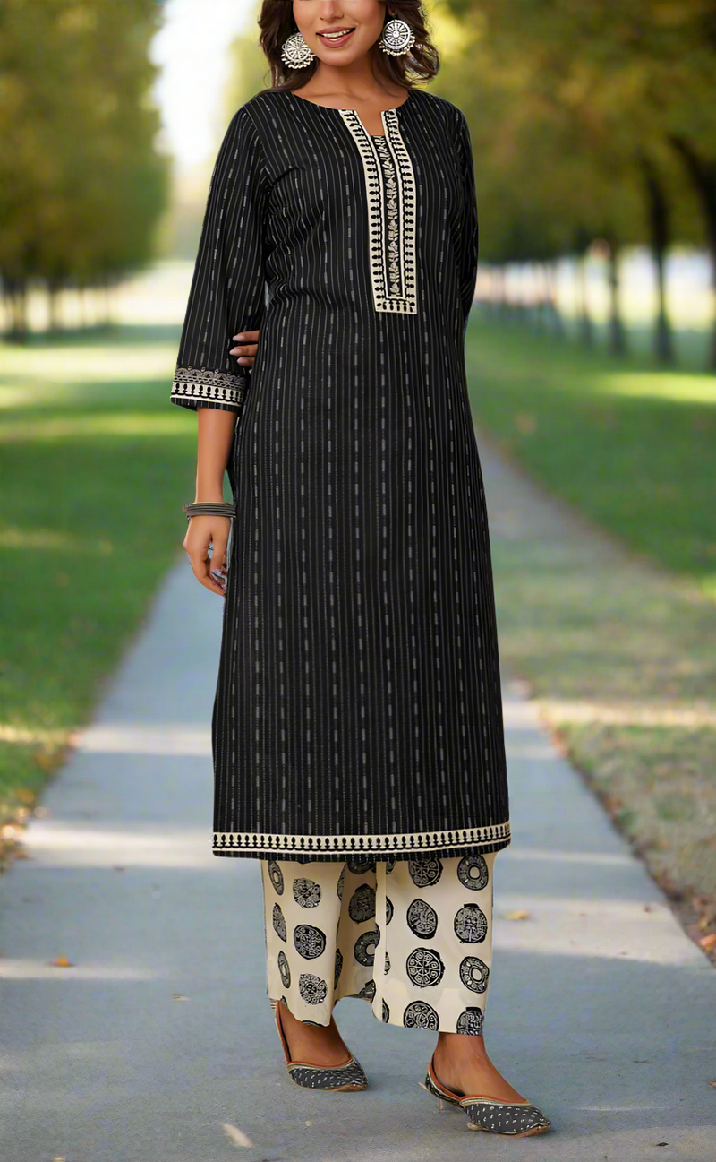 Black Stripes Cotton Co-Ord Set. Pure Versatile Cotton. | Laces and Frills