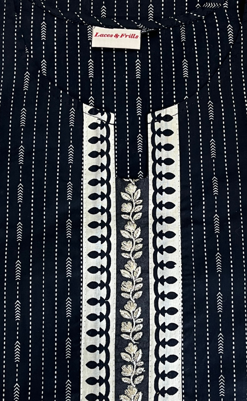 Black Stripes Cotton Co-Ord Set. Pure Versatile Cotton. | Laces and Frills