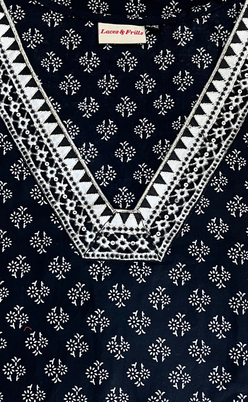 Black Tiny Flora Cotton Co-Ord Set. Pure Versatile Cotton. | Laces and Frills