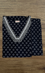 Black Tiny Flora Cotton Co-Ord Set. Pure Versatile Cotton. | Laces and Frills