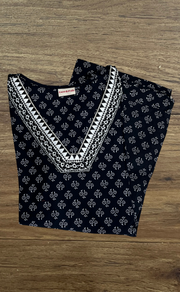 Black Tiny Flora Cotton Co-Ord Set. Pure Versatile Cotton. | Laces and Frills