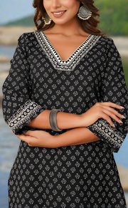 Black Tiny Flora Cotton Co-Ord Set. Pure Versatile Cotton. | Laces and Frills