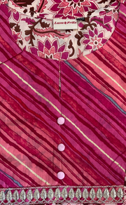 Pink Floral Cotton Kurti With Palazzo set . Pure Versatile Cotton. | Laces and Frills