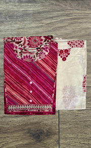 Pink Floral Cotton Kurti With Palazzo set . Pure Versatile Cotton. | Laces and Frills