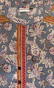 Grey/Orange Garden Cotton Kurti With Palazzo set . Pure Versatile Cotton. | Laces and Frills