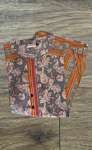 Grey/Orange Garden Cotton Kurti With Palazzo set . Pure Versatile Cotton. | Laces and Frills