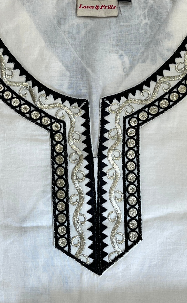 White/Black Floral Jaipur Cotton Co-Ord Set. Pure Versatile Cotton. | Laces and Frills