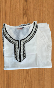 White/Black Floral Jaipur Cotton Co-Ord Set. Pure Versatile Cotton. | Laces and Frills
