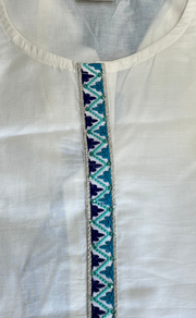 White/Sky Blue Floral Jaipur Cotton Co-Ord Set. Pure Versatile Cotton. | Laces and Frills