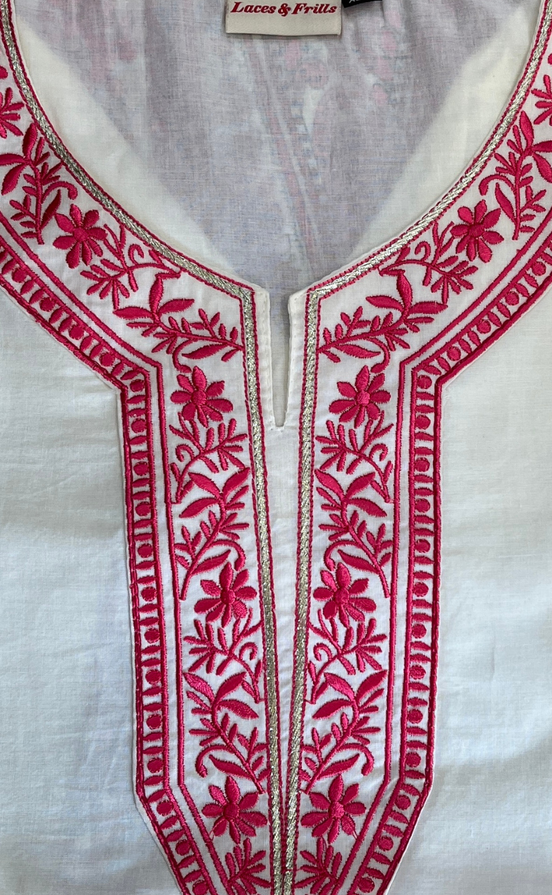 White/Pink Floral Jaipur Cotton Co-Ord Set. Pure Versatile Cotton. | Laces and Frills