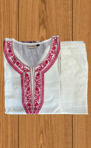 White/Pink Floral Jaipur Cotton Co-Ord Set. Pure Versatile Cotton. | Laces and Frills