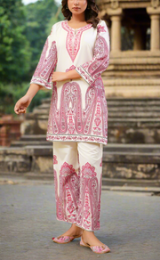 White/Pink Floral Jaipur Cotton Co-Ord Set. Pure Versatile Cotton. | Laces and Frills