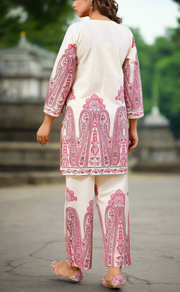 White/Pink Floral Jaipur Cotton Co-Ord Set. Pure Versatile Cotton. | Laces and Frills