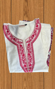 White/Pink Floral Jaipur Cotton Co-Ord Set. Pure Versatile Cotton. | Laces and Frills