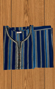 Blue Stripes 2 Piece set Jaipur Cotton Kurti With Palazzo set . Pure Versatile Cotton. | Laces and Frills - Laces and Frills
