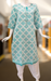 White/Sea Green Leaves Motif Jaipuri Cotton Kurti.Pure Versatile Cotton. | Laces and Frills - Laces and Frills