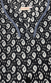 Black Manga Motif Pure Cotton Kaftan .Pure Durable Cotton | Laces and Frills - Laces and Frills