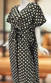 Black Flora Pure Cotton Kaftan .Pure Durable Cotton | Laces and Frills - Laces and Frills