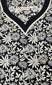 Black Flora Pure Cotton Kaftan .Pure Durable Cotton | Laces and Frills - Laces and Frills