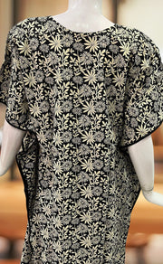 Black Flora Pure Cotton Kaftan .Pure Durable Cotton | Laces and Frills - Laces and Frills