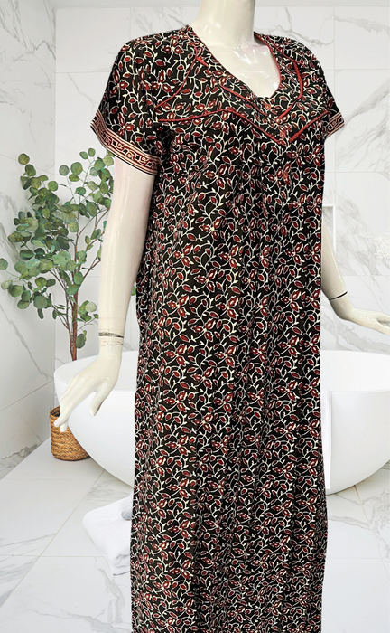 Black Garden Pure Cotton Nighty. Pure Durable Cotton | Laces and Frills