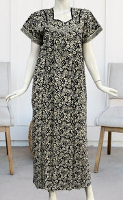 Black Batik Pure Cotton Nighty. Pure Durable Cotton | Laces and Frills - Laces and Frills