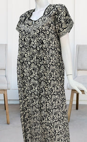 Black Batik Pure Cotton Nighty. Pure Durable Cotton | Laces and Frills - Laces and Frills