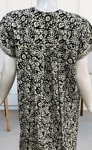 Black Batik Pure Cotton Nighty. Pure Durable Cotton | Laces and Frills - Laces and Frills