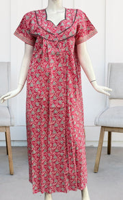 Pink Garden Pure Cotton Nighty. Pure Durable Cotton | Laces and Frills - Laces and Frills