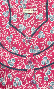 Pink Garden Pure Cotton Nighty. Pure Durable Cotton | Laces and Frills - Laces and Frills