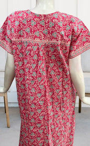 Pink Garden Pure Cotton Nighty. Pure Durable Cotton | Laces and Frills - Laces and Frills