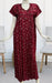 Maroon Garden Spun Nighty. Flowy Spun Fabric | Laces and Frills - Laces and Frills