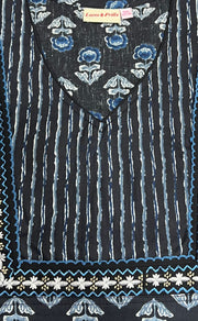 Black Floral Pure Cotton Nighty. Pure Durable Cotton | Laces and Frills - Laces and Frills