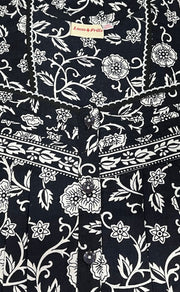 Black Garden Floral Pure Cotton Nighty. Pure Durable Cotton | Laces and Frills - Laces and Frills