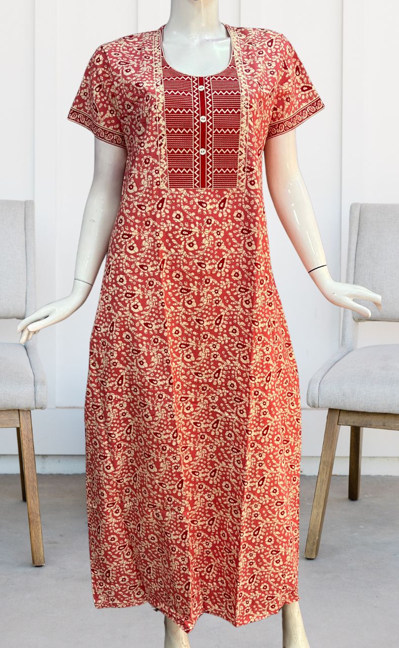 Pink Batik Pure Cotton Nighty. Pure Durable Cotton | Laces and Frills - Laces and Frills