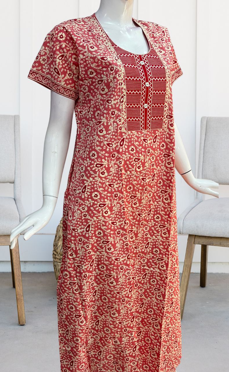 Pink Batik Pure Cotton Nighty. Pure Durable Cotton | Laces and Frills - Laces and Frills