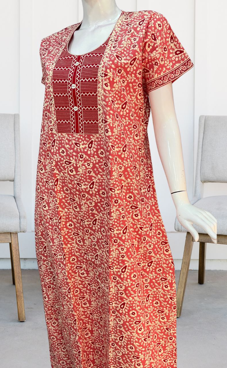 Pink Batik Pure Cotton Nighty. Pure Durable Cotton | Laces and Frills - Laces and Frills