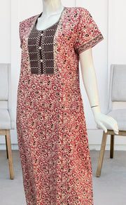 Onion Pink Batik Pure Cotton Nighty. Pure Durable Cotton | Laces and Frills - Laces and Frills