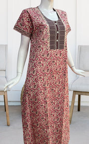 Onion Pink Batik Pure Cotton Nighty. Pure Durable Cotton | Laces and Frills - Laces and Frills