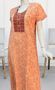 Peach Batik Pure Cotton Nighty. Pure Durable Cotton | Laces and Frills - Laces and Frills