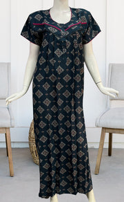 Teal Blue Flora Spun Nighty. Flowy Spun Fabric | Laces and Frills - Laces and Frills