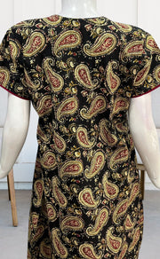 Black/Maroon Manga Motif Pure Cotton Nighty. Pure Durable Cotton | Laces and Frills - Laces and Frills