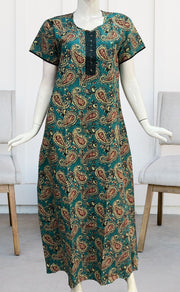 Sky Blue/Black Manga Motif Pure Cotton Nighty. Pure Durable Cotton | Laces and Frills - Laces and Frills