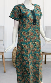 Sky Blue/Black Manga Motif Pure Cotton Nighty. Pure Durable Cotton | Laces and Frills - Laces and Frills